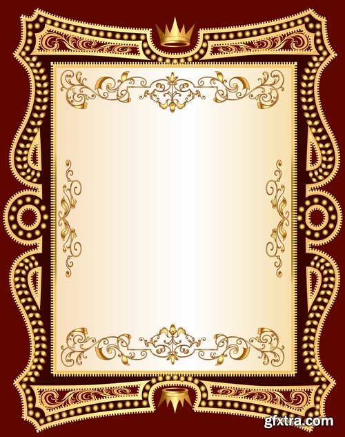 Collection frame with calligraphic edging photo 25 EPS