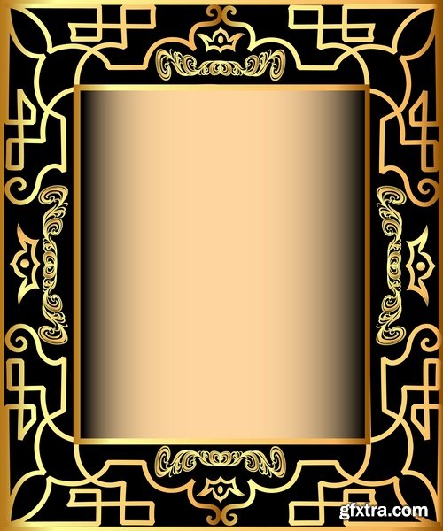 Collection frame with calligraphic edging photo 25 EPS