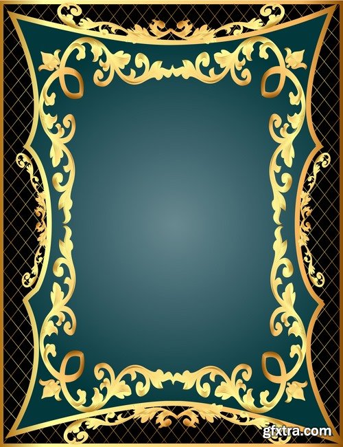 Collection frame with calligraphic edging photo 25 EPS