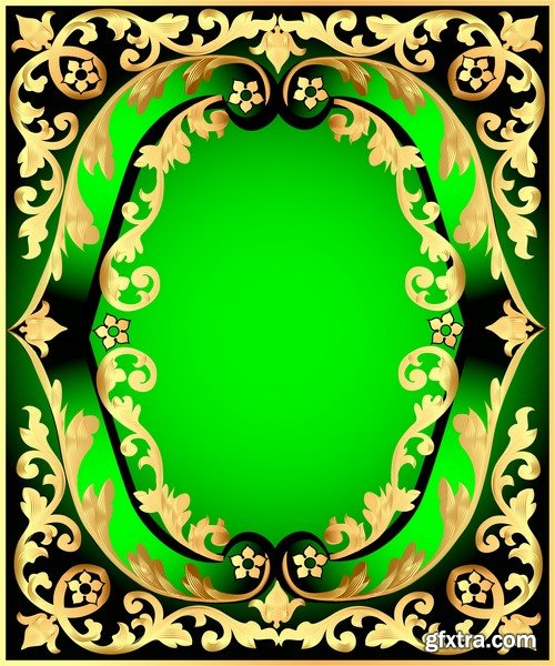 Collection frame with calligraphic edging photo 25 EPS