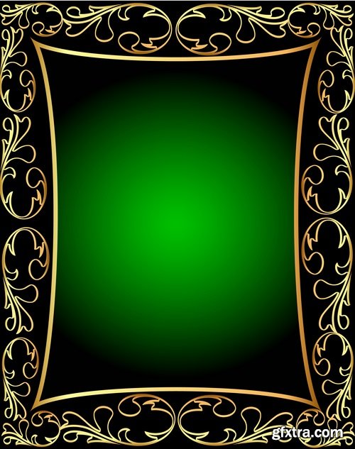 Collection frame with calligraphic edging photo 25 EPS