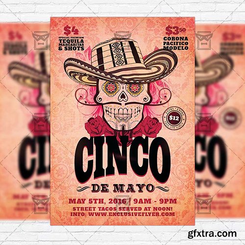 Cinco de Mayo Day – Premium Flyer Template + Facebook Cover