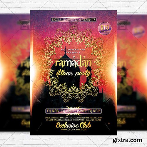 Ramadan Iftaar Party – Premium Flyer Template + Facebook Cover