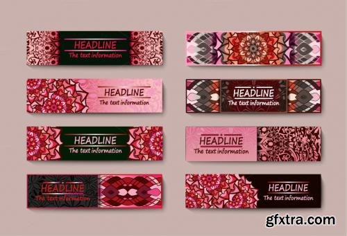 CreativeMarket The banner set.Floral mandalas 622055