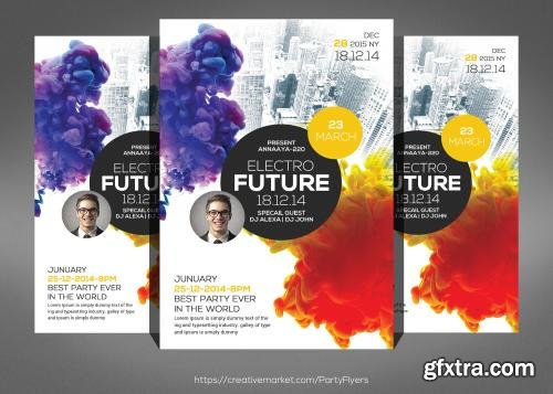 CreativeMarket Electro Smoke Futuristic Flyer 609110