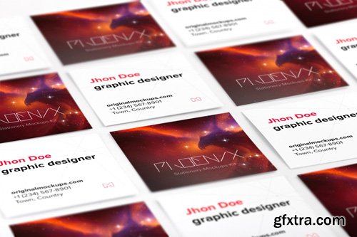 Square Business Cards Mockup 02