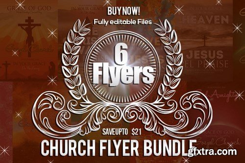 CM - 6 Jesus Church Flyer Bundle 614688