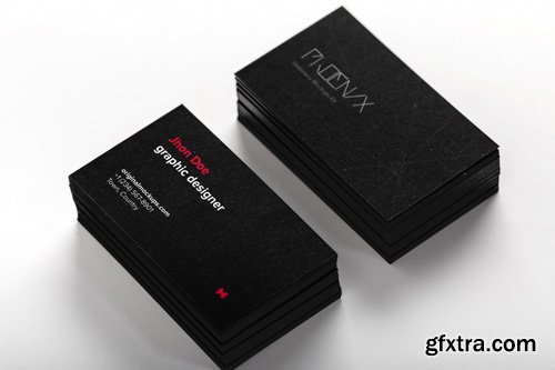 Black Business Cards Mockup 01