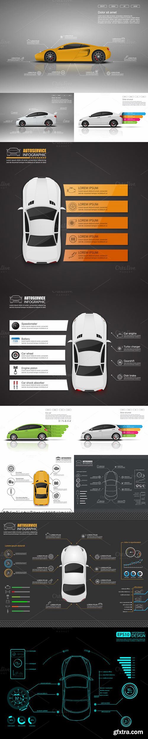 CM - Set of Car infographics design 614920