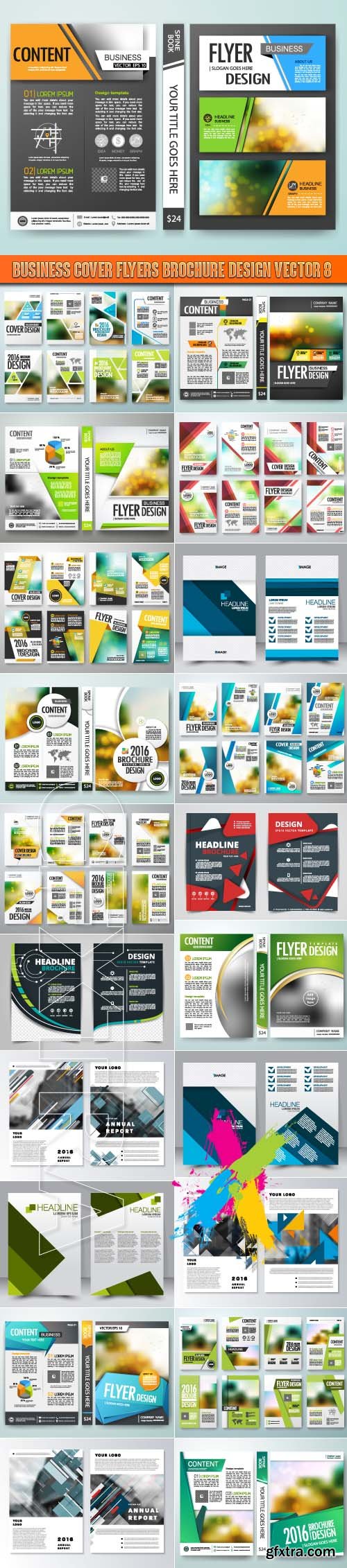 Business cover flyers brochure design vector 8