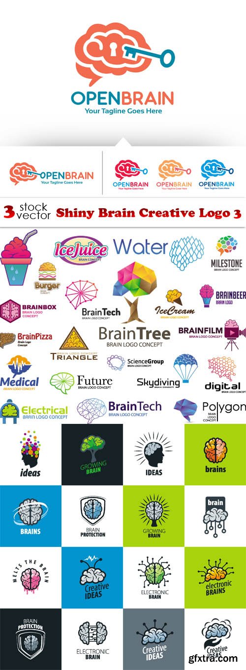 Vectors - Shiny Brain Creative Logo 3