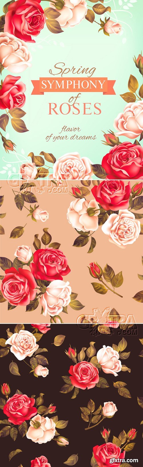 Backgrounds with Roses Vector