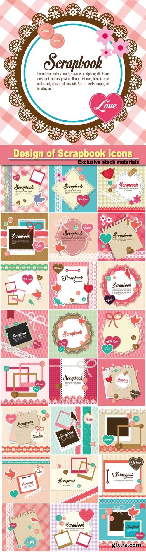 Design of Scrapbook icons