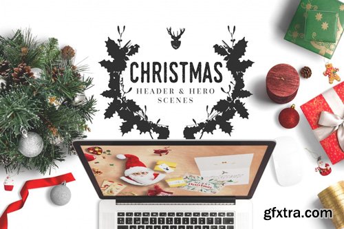 Christmas Header And Hero Scene Mockup 09