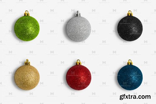 Christmas Colorful Ornaments Frosty Isolate