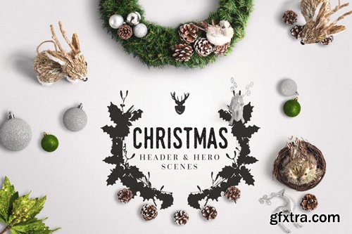 Christmas Header And Hero Scene Mockup 04