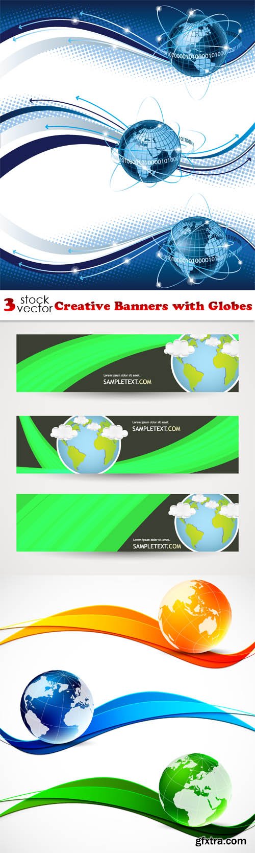 Vectors - Creative Banners with Globes