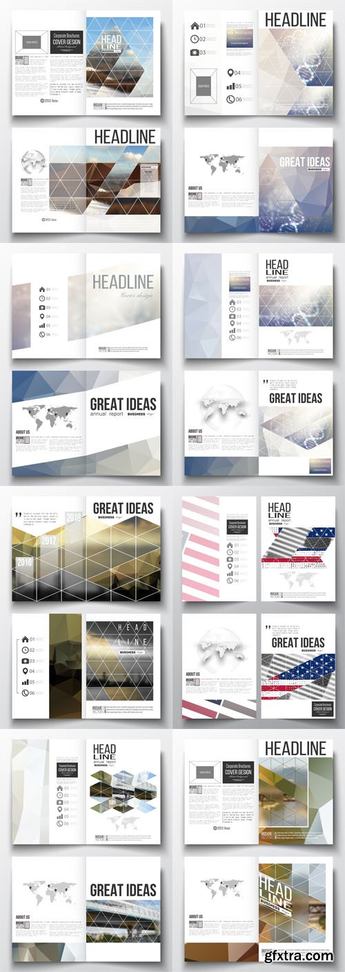 Vector Set - Business Templates for Brochure Magazine, Booklet