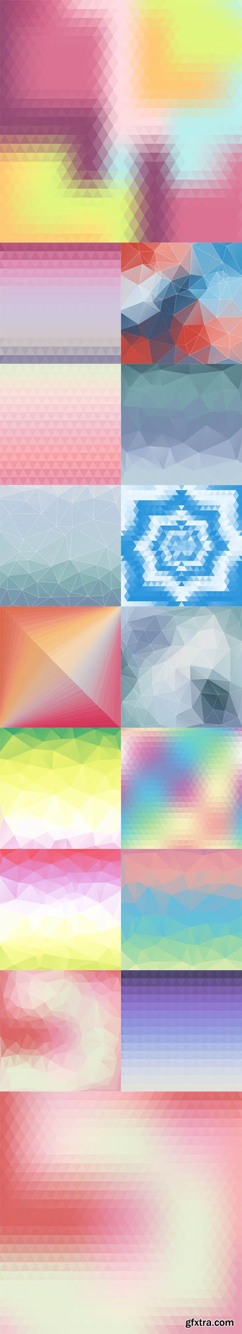 Vector Set - Abstract Colorful Background of Triangles