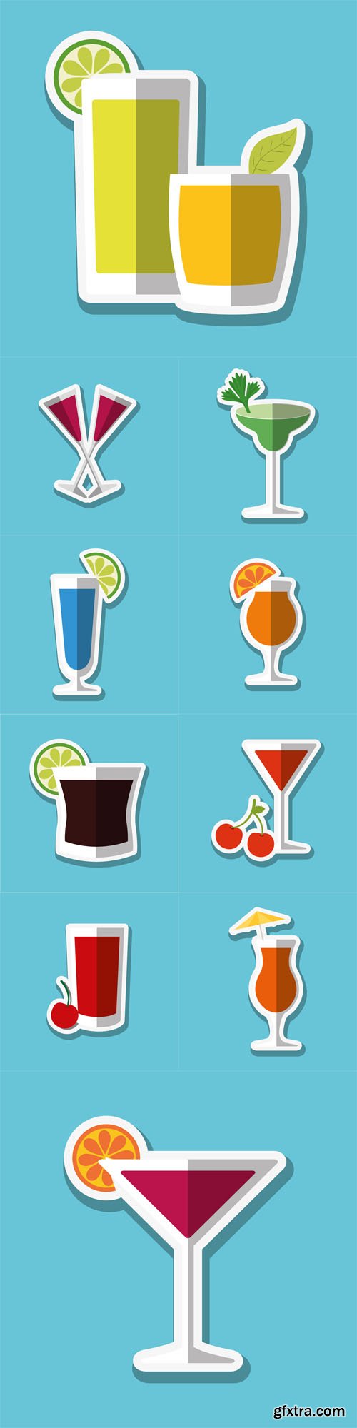 Vector Set - Cocktail Icon Design Illustrations