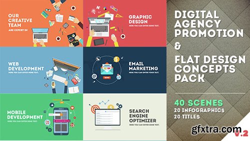 Videohive Digital Agency Promotion - Flat Design Concepts 14217949