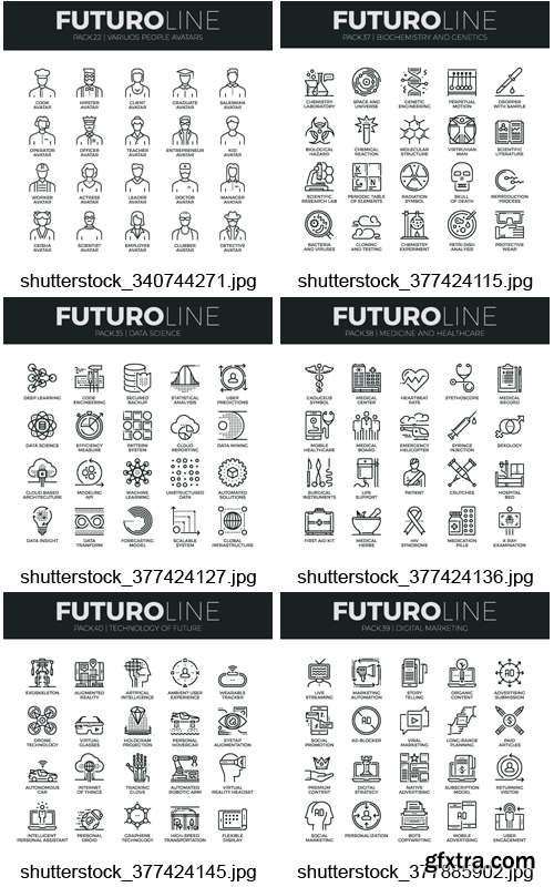 Amazing SS - Modern Thin Line Icons, 25xEPS