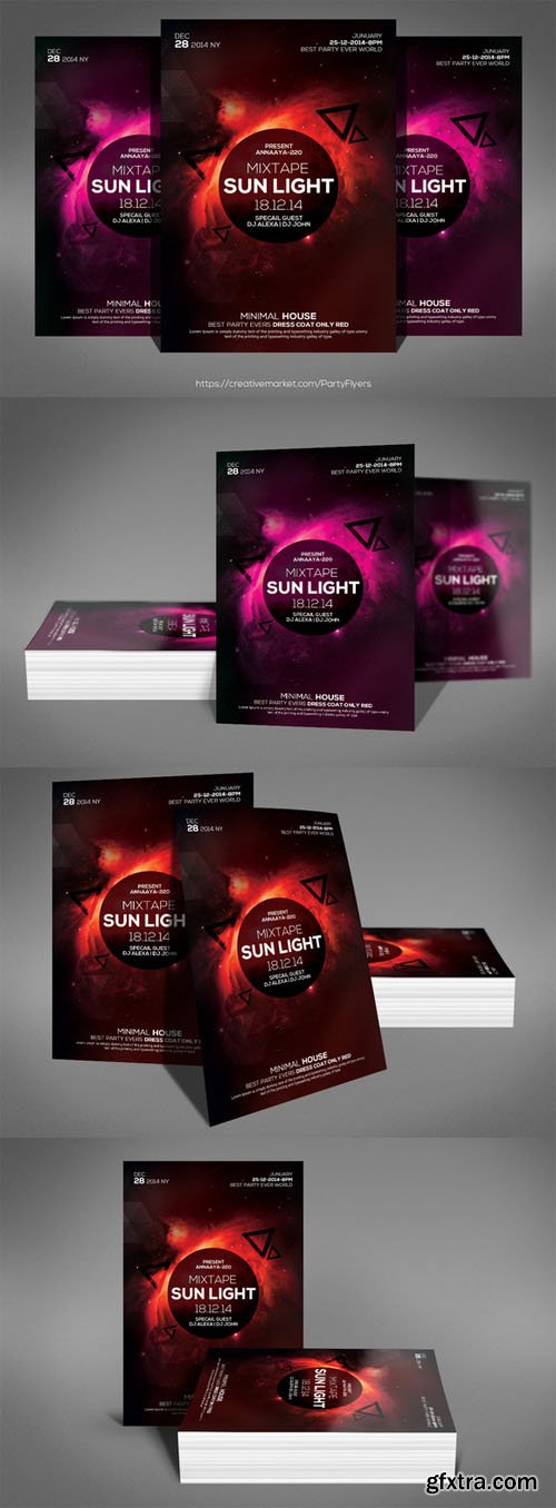 CM - Electro Space Sound Flyer Template 645538