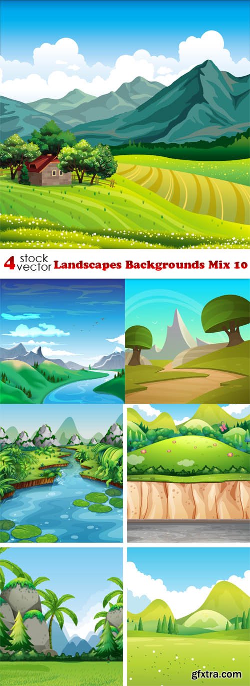 Vectors - Landscapes Backgrounds Mix 10