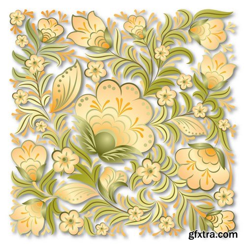 Abstract Vintage Seamless Floral Ornament - 25xEPS