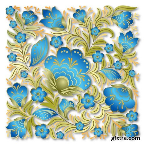 Abstract Vintage Seamless Floral Ornament - 25xEPS