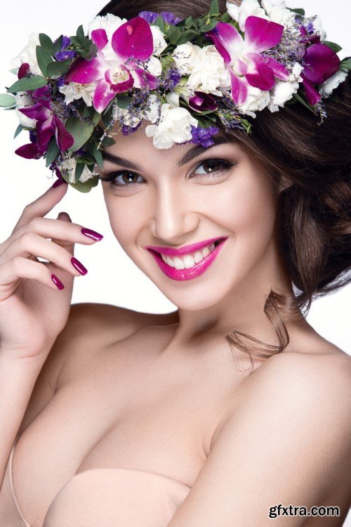 Beautiful young woman with flowers