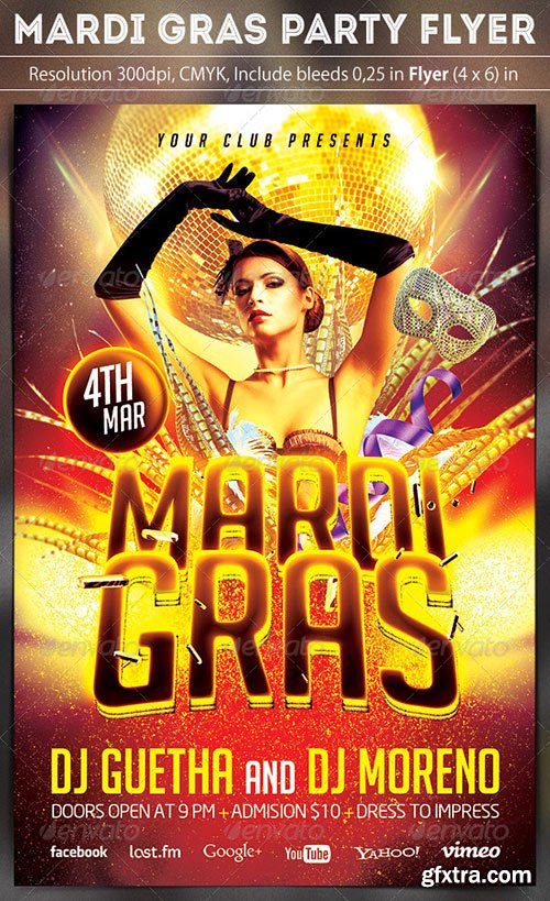 GraphicRiver - Mardi Gras Party Flyer 6527877