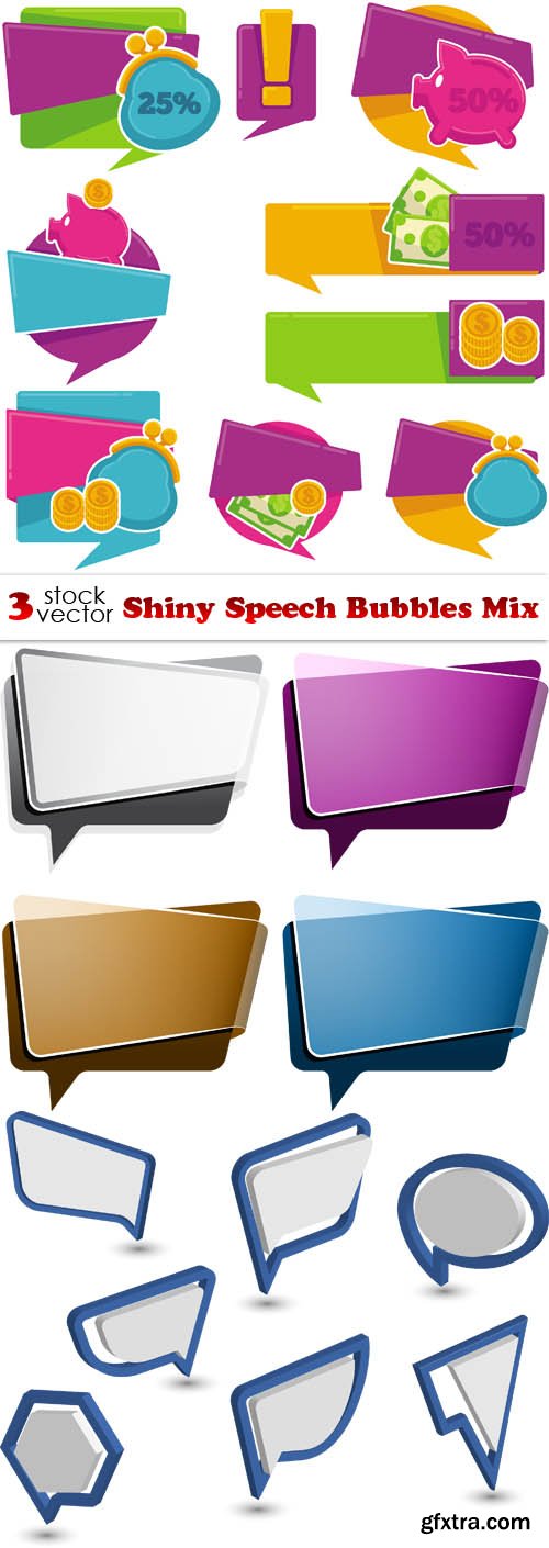 Vectors - Shiny Speech Bubbles Mix