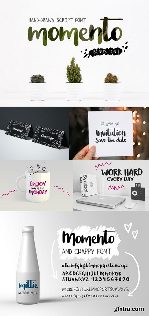 CM - Momento script font + Chappy font 652121