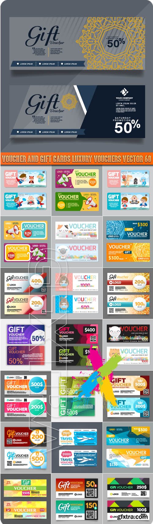 Voucher and gift cards luxury vouchers vector 60