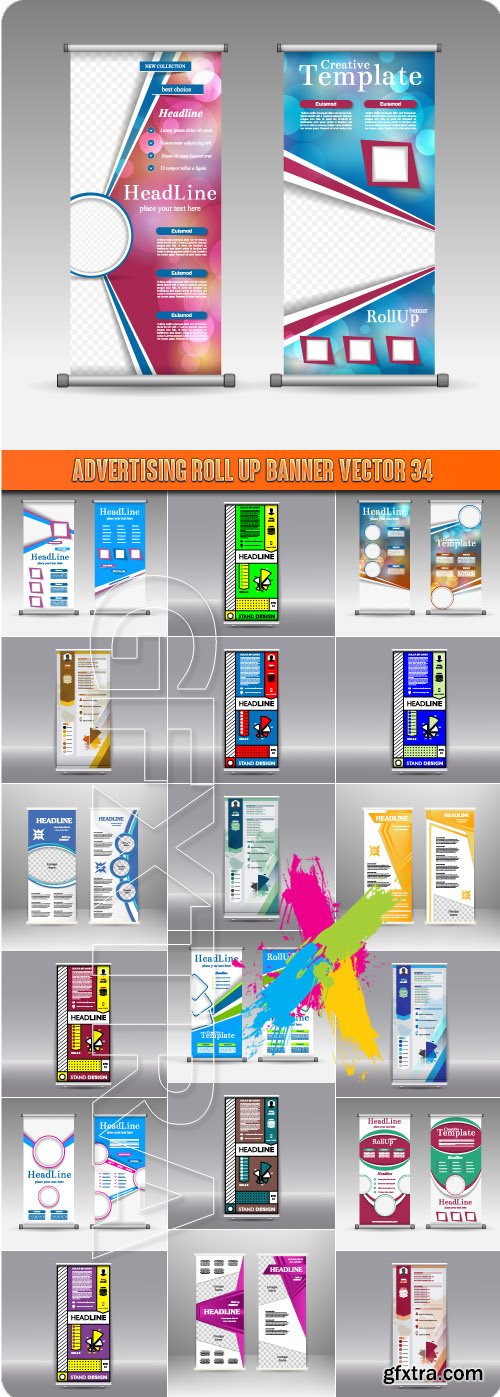 Advertising Roll up banner vector 34