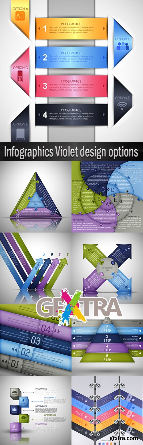 Infographics Violet design options elements