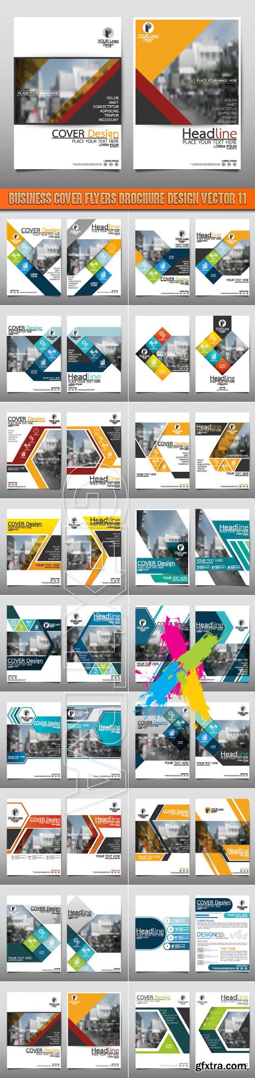 Business cover flyers brochure design vector 11