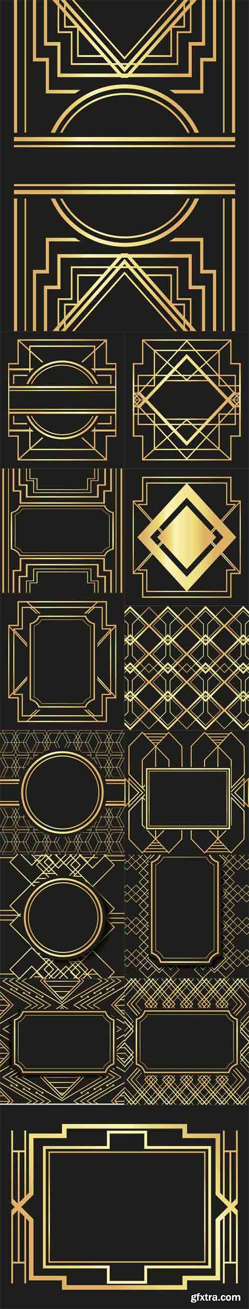 Vector Set - Flat Illustration About Gatsby Backgrounds Design 2