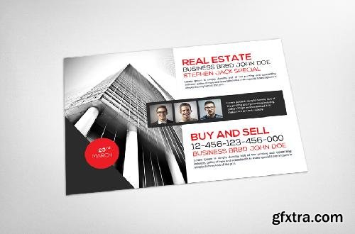 CreativeMarket Real Estate Postcard Template 632038