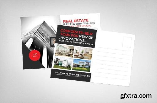 CreativeMarket Real Estate Postcard Template 632038