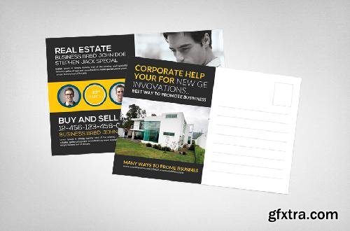 CreativeMarket Real Estate Agent Postcard Template 632018