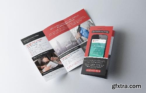 CreativeMarket Mobile App Trifold Brochure Template 632051