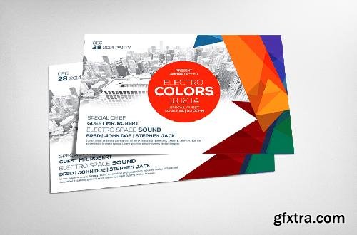 CreativeMarket Electro Colors Club Flyer Template 631951