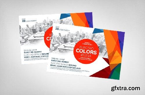 CreativeMarket Electro Colors Club Flyer Template 631951