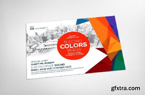 CreativeMarket Electro Colors Club Flyer Template 631951