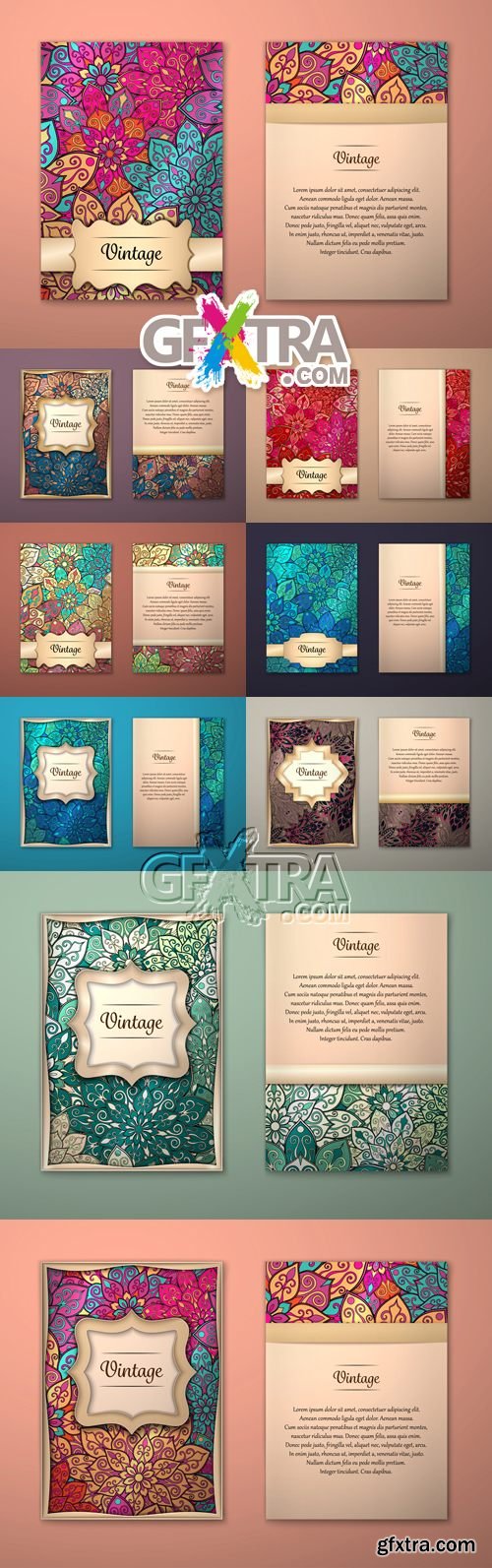 Vintage Floral Backgrounds Vector 10