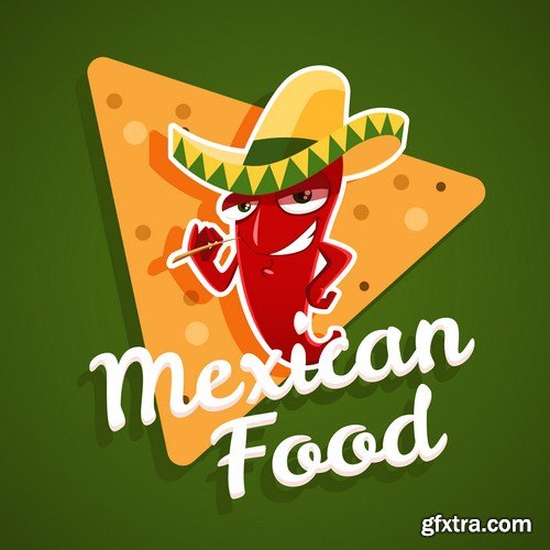 Mexican food background 11X EPS