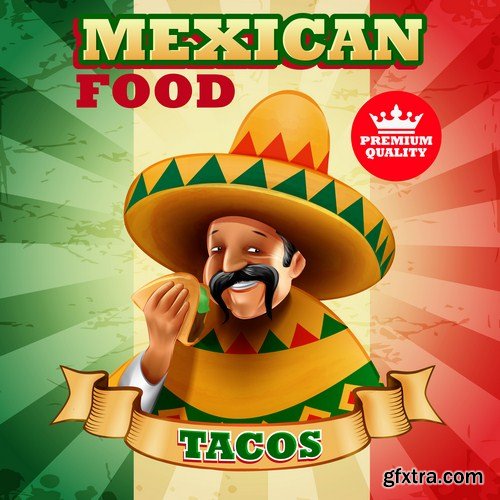 Mexican food background 11X EPS