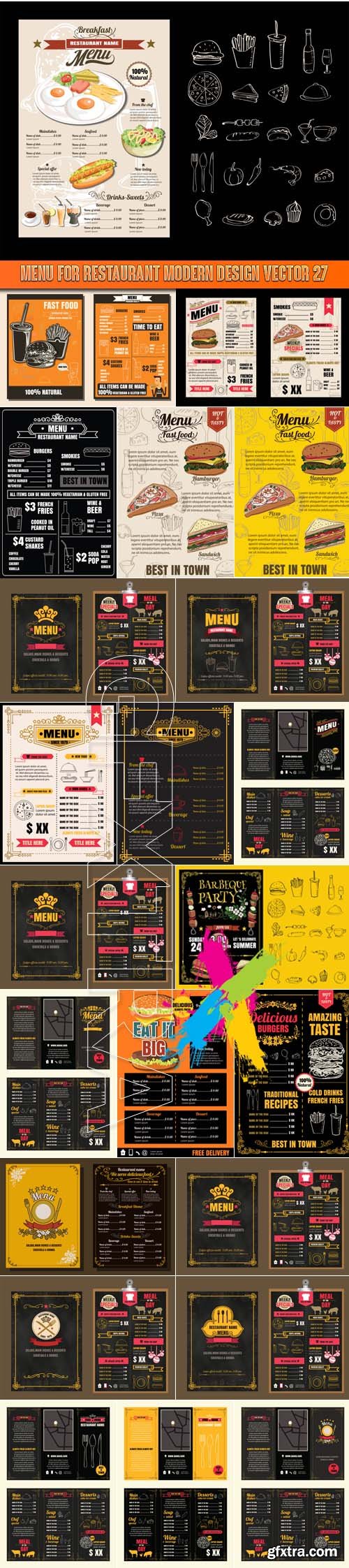 Menu for restaurant modern design vector 27